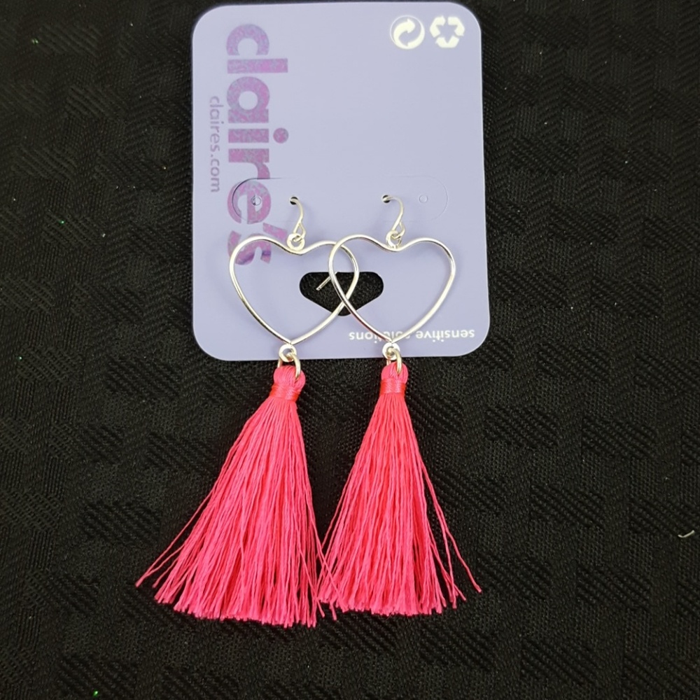 BOGO FREE NWT Heart and Tassel Earrings